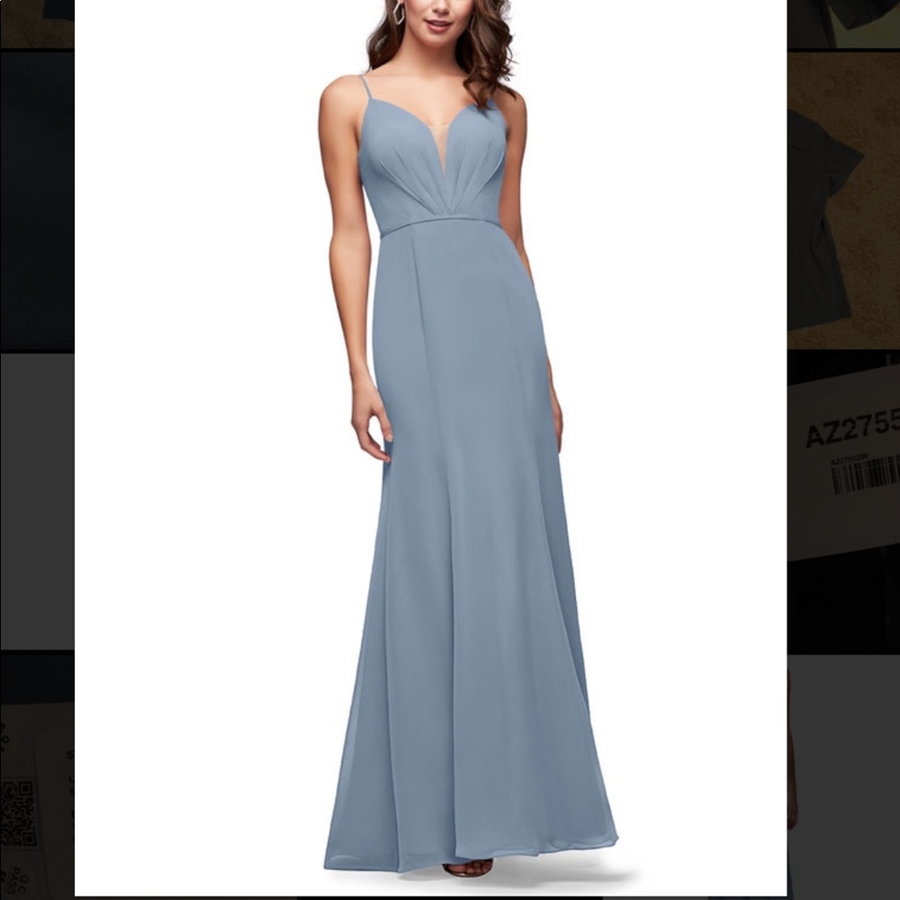 NWT Azazie Adella Bridesmaid dress. Dusty Blue